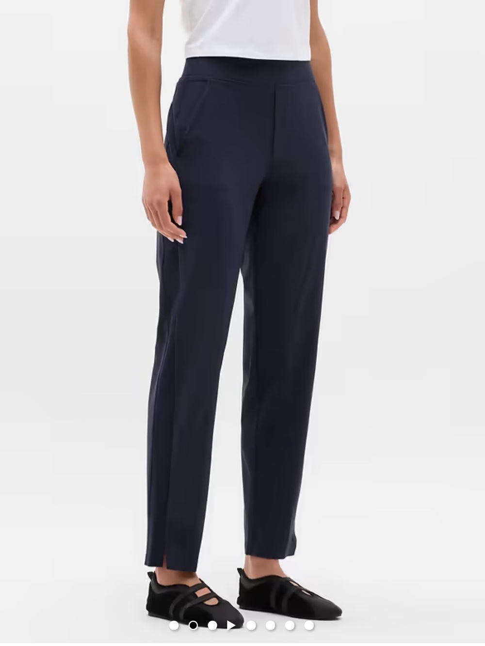Athleta Brooklyn Mid Rise Ankle Pant Women's Size 8 Navy Stretch Travel Pants